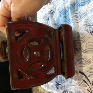 5 For 25.00/Heavy Asian plant/ candle holder,vintage,EUC